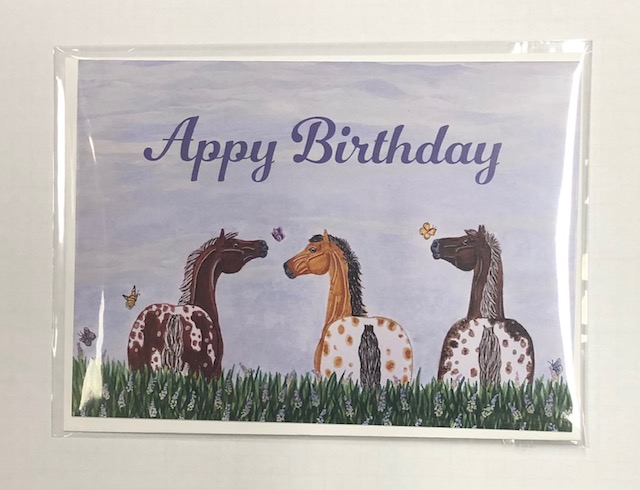 Birthday Card Three Appaloosas 