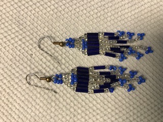 Blue and Clear Bead Earrings