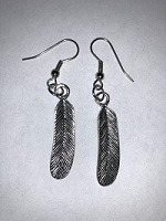 Silver feather earrings