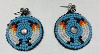 Turquoise feather post earrings