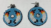 Turquoise feather post earrings