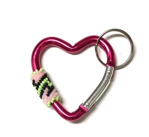Beaded Heart Carabiner Keychain